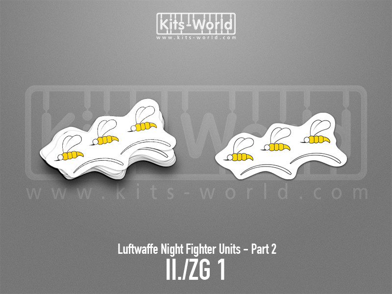 Kitsworld SAV Sticker - Luftwaffe Night Fighters - II./ZG 1 W:100mm x H:51mm 